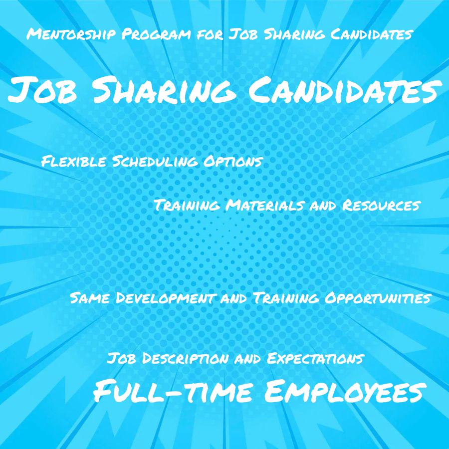 how do you ensure that job sharing candidates have access to the same development and training opportunities as full time employees